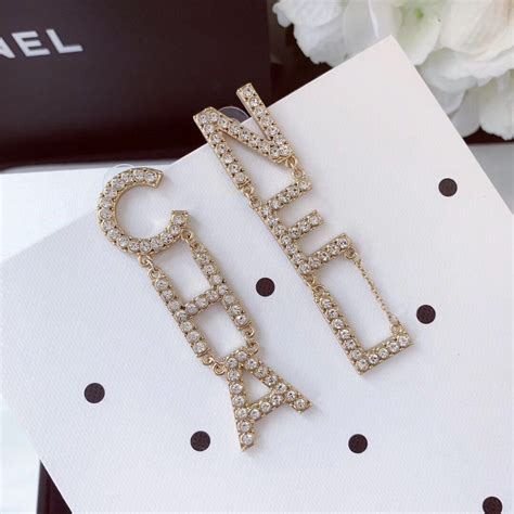 chanel letter logo drop earrings|vintage chanel pearl drop earrings.